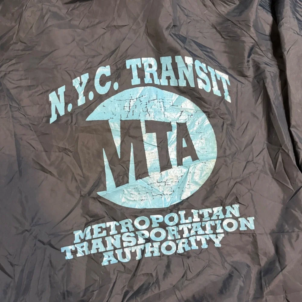 Vintage NYC Transit MTA Coaches Jacket Navy Blue Angel Auburn Sportswear Large